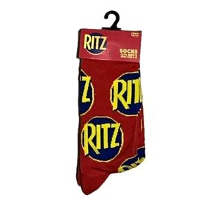 Ritz Crackers Red & Yellow Crew Socks For Men Size 6-12